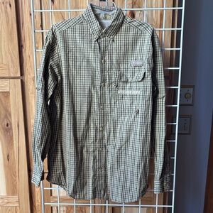 Men's Tan Plaid Casual Button Down Shirt